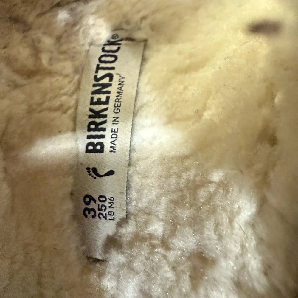 Gray Suede Buckle Sandals with Faux Fur Lining - Picture 3 of 4